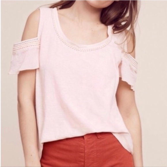 Anthropologie Tops - Akemi + Kin Pink Flowy Cold Shoulder Top